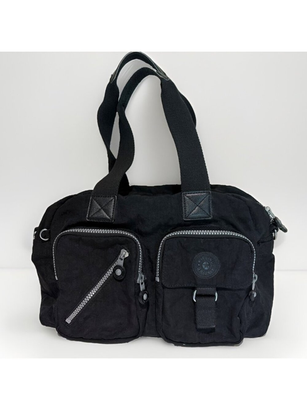 Kipling DEFEA Front Pocket Shoulder Purse Satchel Carry On Travel Bag Black